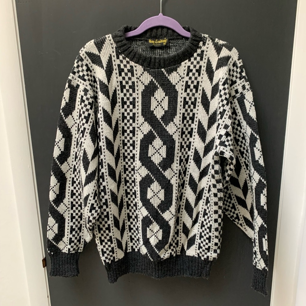 Vintage Helix Pattern Sweater Size M